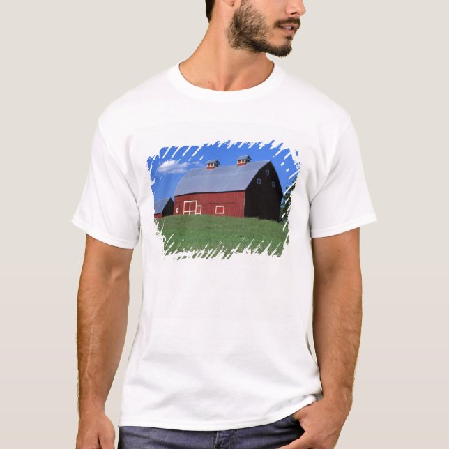 Rote Scheune in Latah County, Idaho-Staat T-Shirt (Vorderseite)