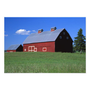 Rote Scheune in Latah County, Idaho State PR MR) Fotodruck