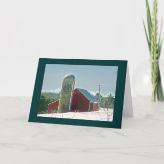 Rote Scheune u. Silo im Schnee Karte