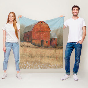 Rote Scheunen-Ansicht Fleecedecke