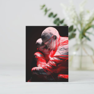 Rote Schicksalsfäden Emotionale Umarmung Skulptur Postkarte