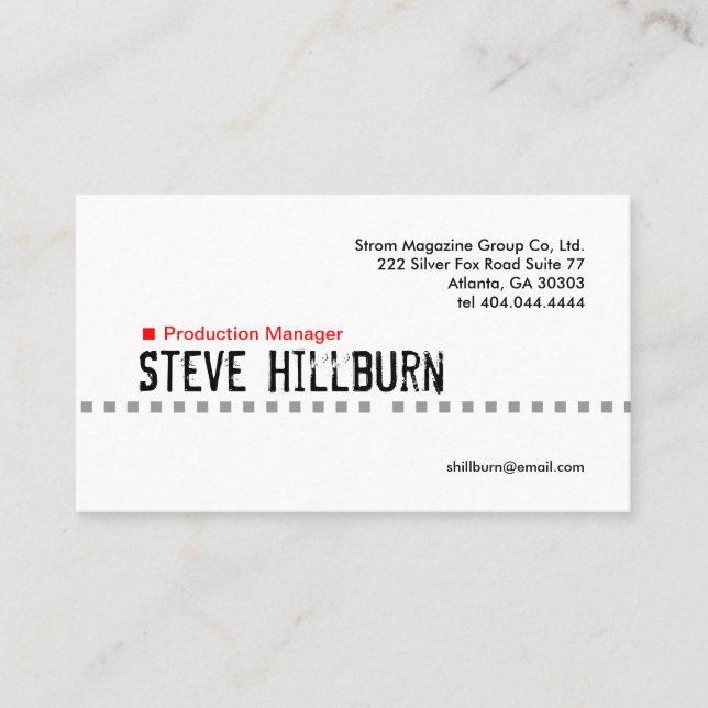 Rote Schlag-Visitenkarte 4 Visitenkarte (Vorderseite)