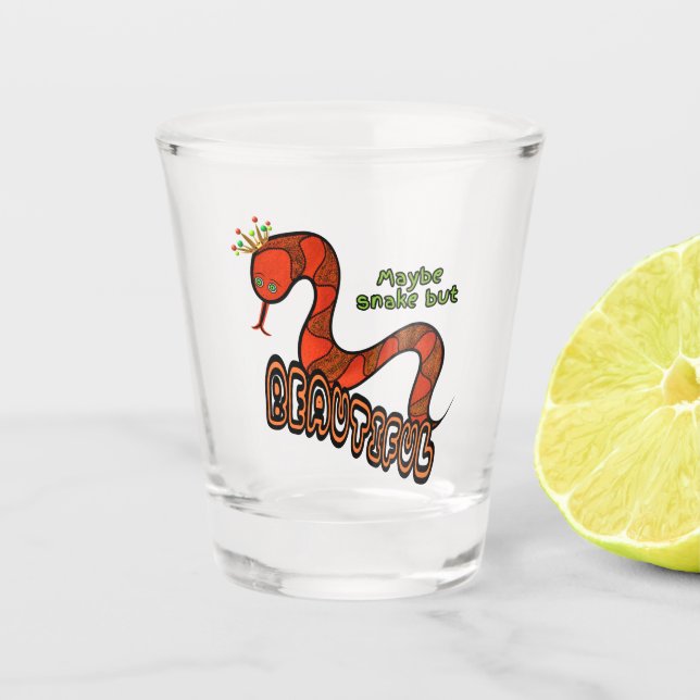 Rote Schlange Schnapsglas (Vorderseite)