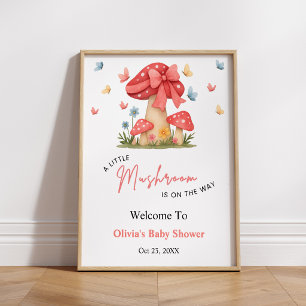 Rote Schleife A Little Mushroom Baby Shower Willko Poster