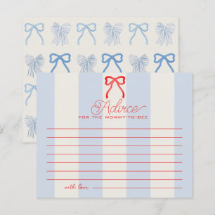 Rote Schleife Blassblaue Streifen Baby Shower Bera