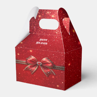 Rote Schleife mit Perlen und Juwelen Gefallen-Box Geschenkschachtel