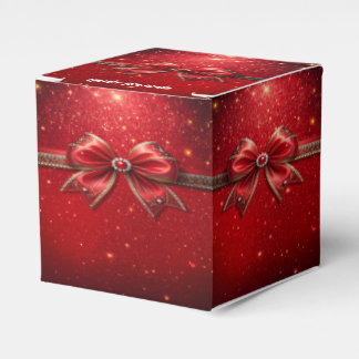 Rote Schleife mit Perlen und Juwelen Geschenkschachtel