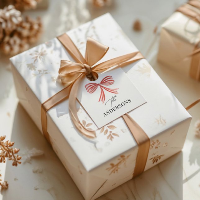 Rote Schleife Skript Familienurlaub Geschenkanhänger (Von Creator hochgeladen)