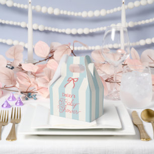 Rote Schleife und blaue Streifen Baby-Party Geschenkschachtel