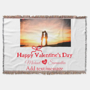 Rote Schleife Valentinstag Foto Name Herz Liebe  Decke