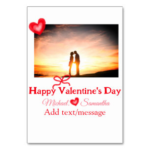 Rote Schleife Valentinstag Foto Name Herz Liebe  Tischnummer