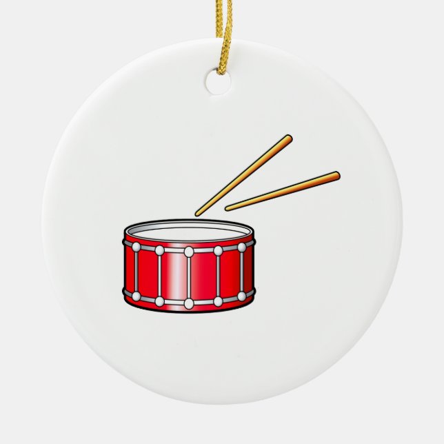 rote Schlingegraphik mit Stöcken Keramik Ornament (Vorne)