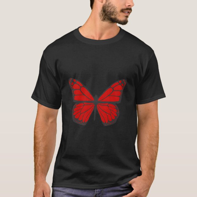 Rote Schmetterling-Ästhetik Grunge Soft T-Shirt (Vorderseite)