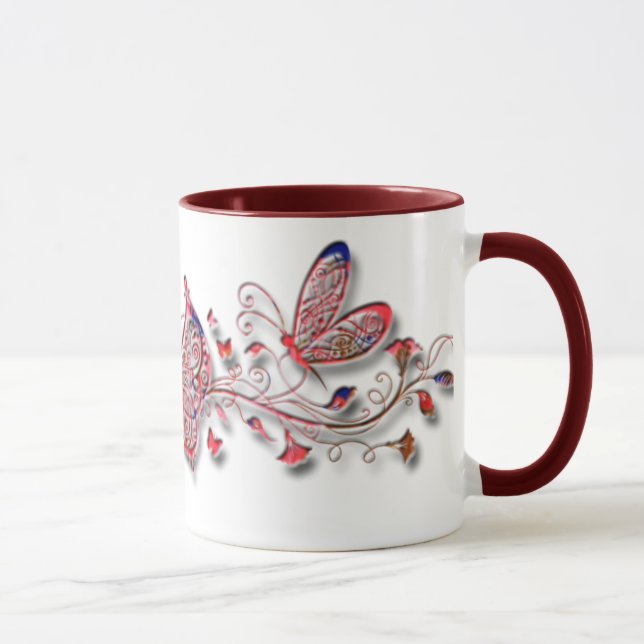 Rote Schmetterlinge Tasse (Rechts)