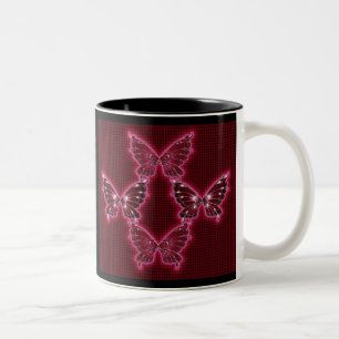 Rote Schmetterlings-Muster-Tasse Zweifarbige Tasse