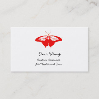 Rote Schmetterlings-Visitenkarten Visitenkarte