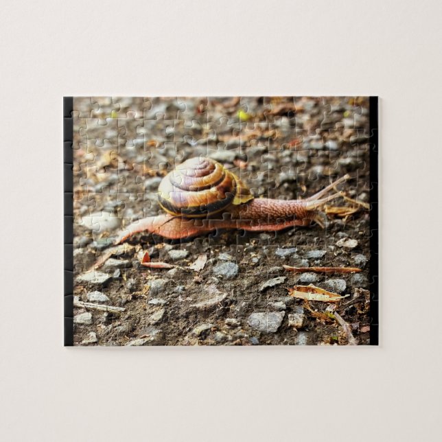 Rote Schnecke am Boden Puzzle (Horizontal)