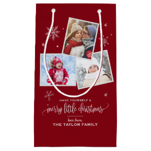 Rote Schneeflocke 3 Foto-Weihnachten Kleine Geschenktüte