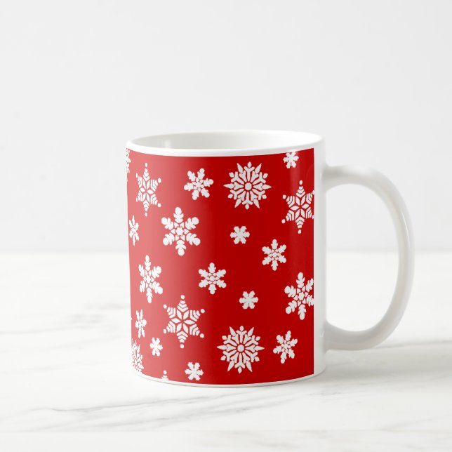 Rote Schneeflocke-Kaffee-Tasse Kaffeetasse (Rechts)