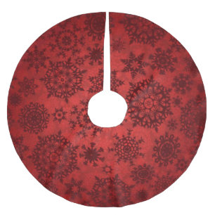 ROTE SCHNEEFLOCKE-VINTAGER WEIHNACHTSBAUM-ROCK POLYESTER WEIHNACHTSBAUMDECKE