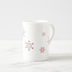 Rote Schneeflocken Espresso-Tasse Prozellantasse