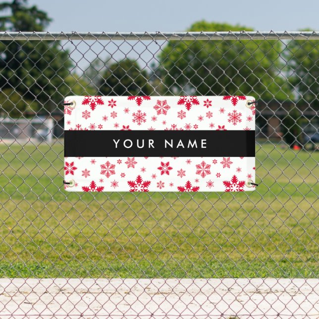 Rote Schneeflocken, Ihr Name, Personalisieren Banner (Insitu)