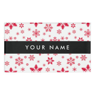 Rote Schneeflocken, Ihr Name, Personalisieren Namenschild