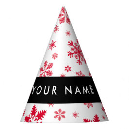Rote Schneeflocken, Ihr Name, Personalisieren Partyhütchen
