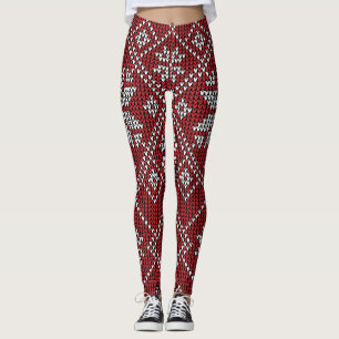 Rote Schneeflocken Leggings