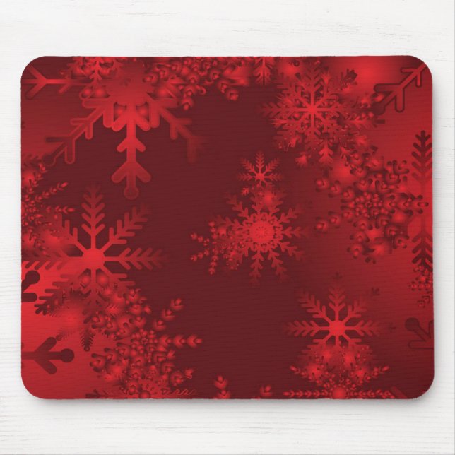 Rote Schneeflocken Mousepad (Vorne)