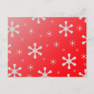 Rote Schneeflocken Postkarte