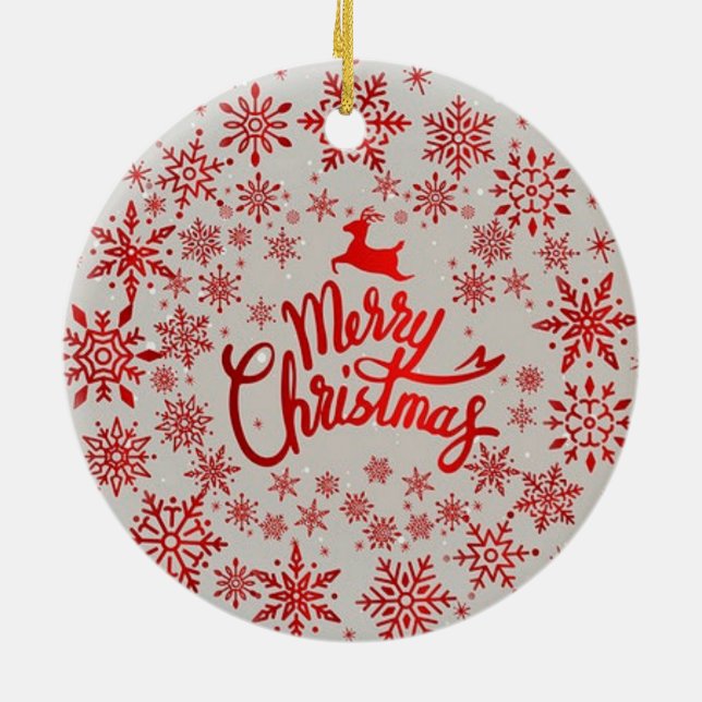 Rote Schneeflocken Rentier Frohe Weihnachtsschmuck (Hinten)