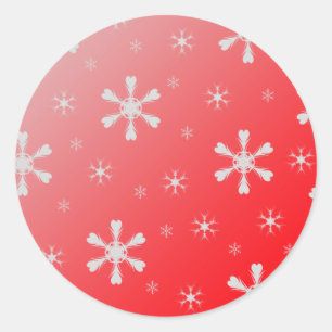 Rote Schneeflocken Sticker
