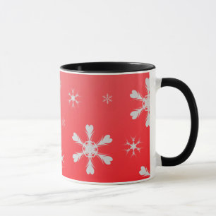 Rote Schneeflocken-Tasse Tasse