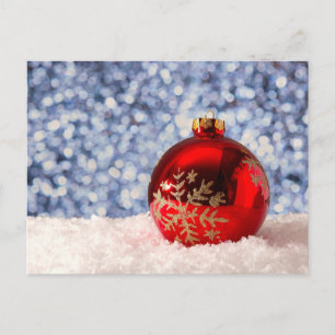 Rote Schneeklocke Weihnachtsbaumanhänger Postkarte