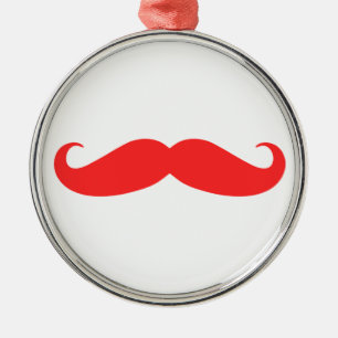 Rote Schnurrbart-Weihnachtsverzierung Silbernes Ornament