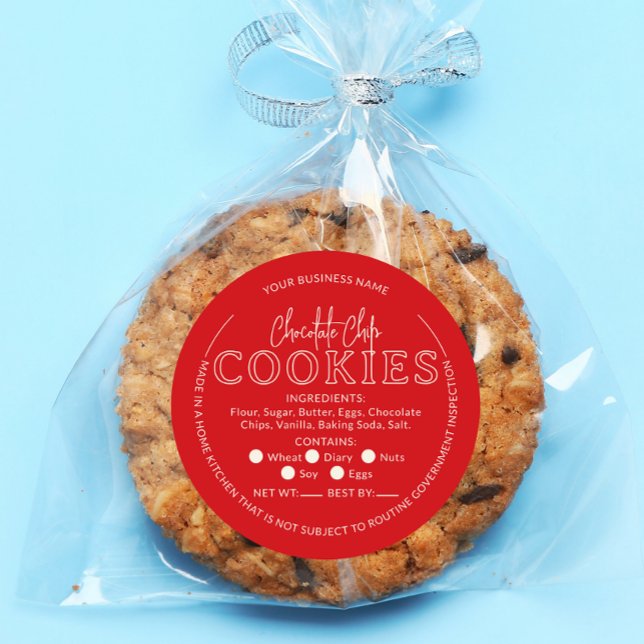 Rote Schokolade Chip Cookies Hütte Aufkleber (Von Creator hochgeladen)