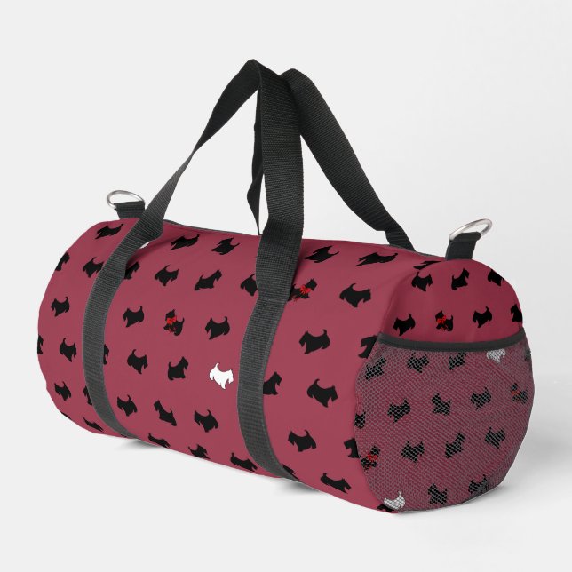 Rote Schottische Terrier-Tasche Duffle Bag (Rechte Ecke)