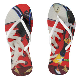 Rote Schuhe. Flip Flops