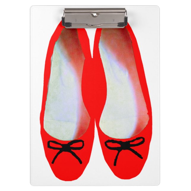 Rote Schuhe Klemmbrett (Vorderseite)