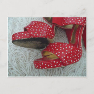 Rote Schuhe Postkarte