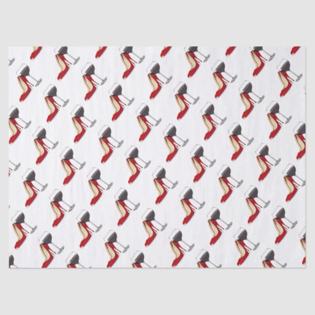 Rote Schuhe und Rotwein Seidenpapier (Vorderseite)