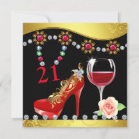 Rote Schuhe, Wein & Juwelen 21. Geburtstag