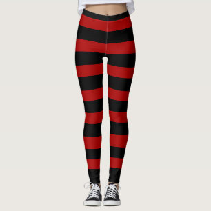 Rote/Schwarz-gestreifte Fantasie-Leggings Leggings