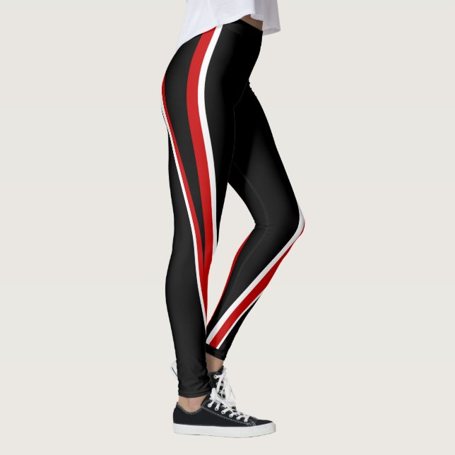 Rote Schwarz-weiße Leggings (Rechts)