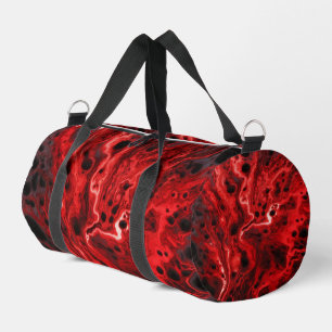 Rote schwarze abstrakte Wirbel-Wochenendertasche Duffle Bag