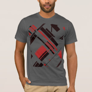 Rote schwarze Diagonalformen Linien MCM Abstrakt a T-Shirt