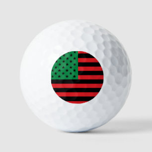 Rote Schwarze Grüne Afroamerikanische Flagge Golfball