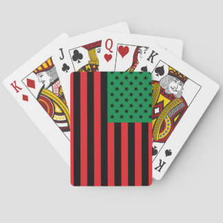 Rote Schwarze Grüne Afroamerikanische Flagge Spielkarten