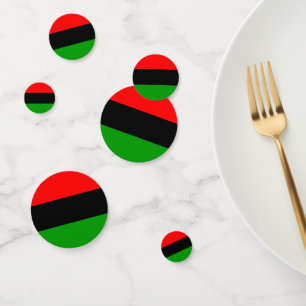 Rote, schwarze, grüne panafrikanische Flagge Konfetti
